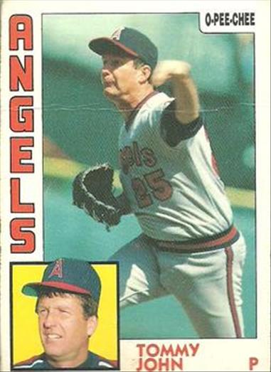 1984 O-Pee-Chee Baseball Cards 284     Tommy John